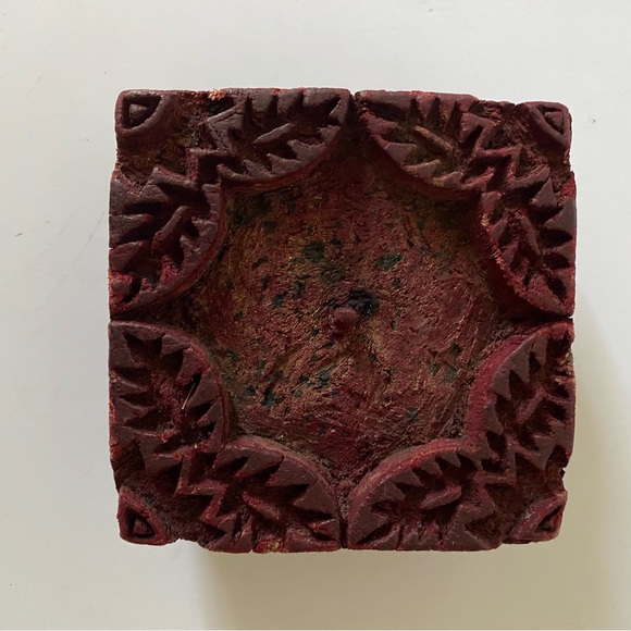 Vintage Textile Stamp Hand-Carved Wooden Print Blocks Textile Fabric Wal… - Picture 1 of 6